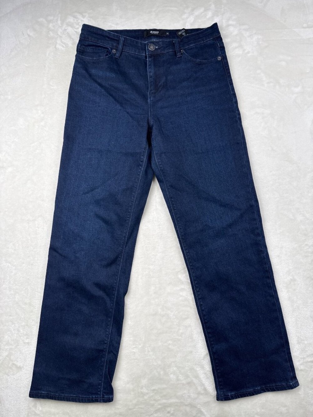 Hudson Los Angeles Womens Dark Wash Straight-Leg Jeans Size 10 Cotton Blend